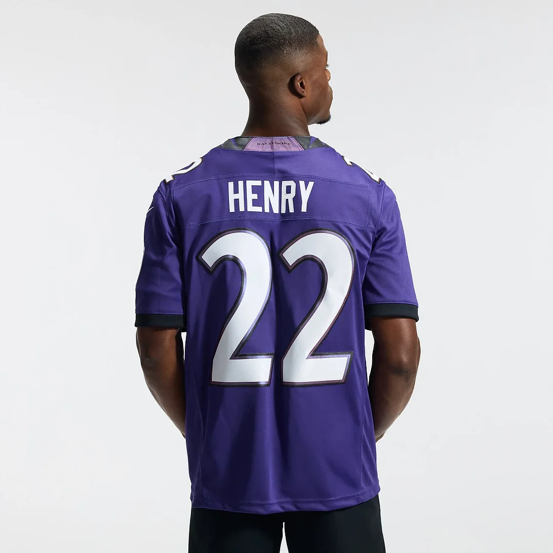 Zennovawear Derrick Henry Baltimore Ravens Team Vapor FUSE. Stitched Limited Jersey - Purple