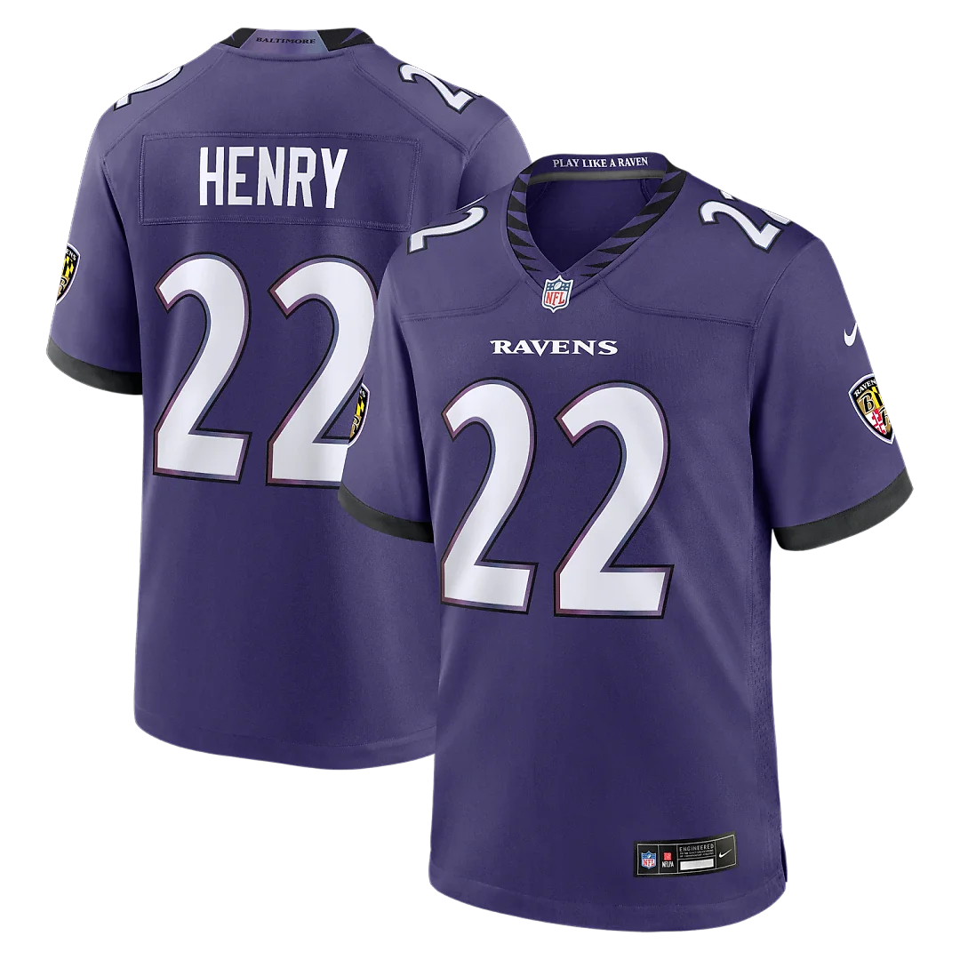 Zennovawear Derrick Henry Baltimore Ravens Team Game Jersey - Purple