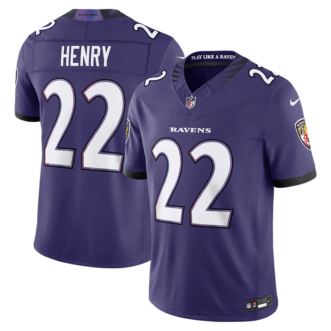 Zennovawear Derrick Henry Baltimore Ravens Team Vapor FUSE. Stitched Limited Jersey - Purple