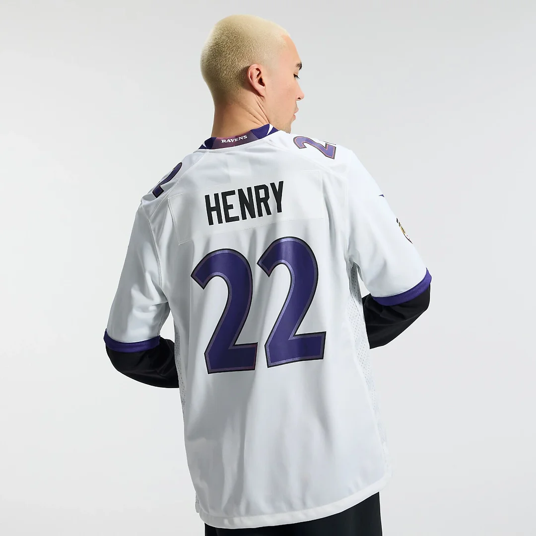Zennovawear Derrick Henry Baltimore Ravens Game Jersey - White