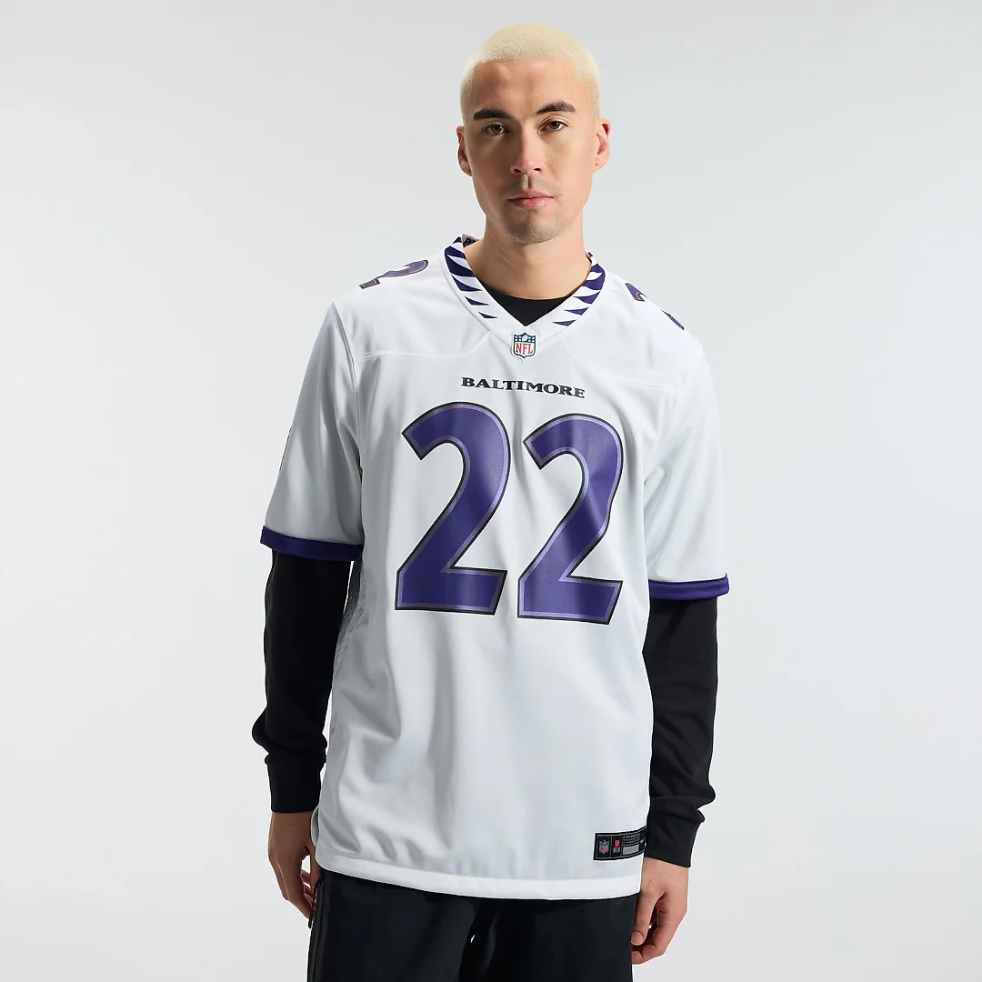 Zennovawear Derrick Henry Baltimore Ravens Game Jersey - White
