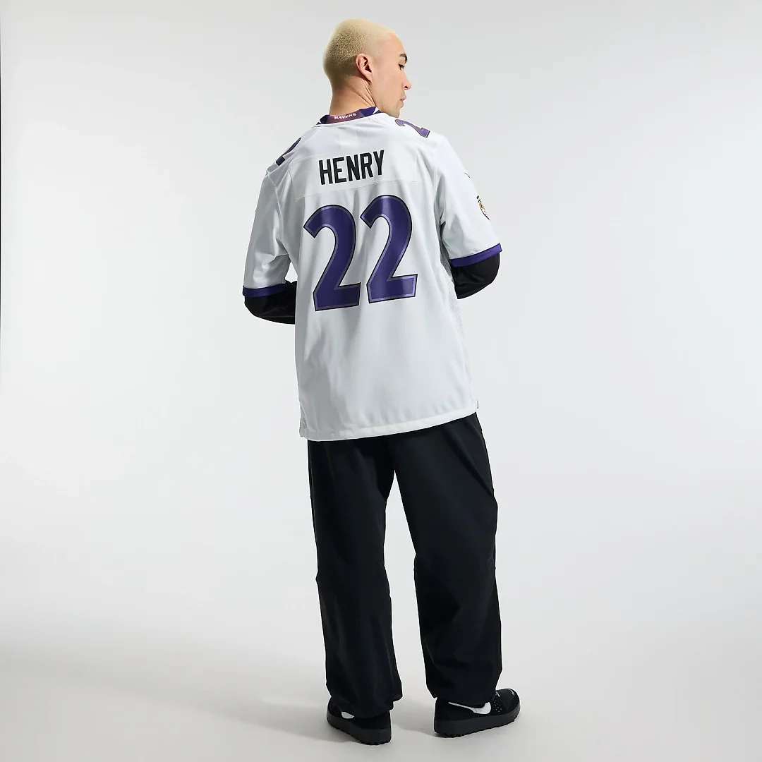 Zennovawear Derrick Henry Baltimore Ravens Game Jersey - White
