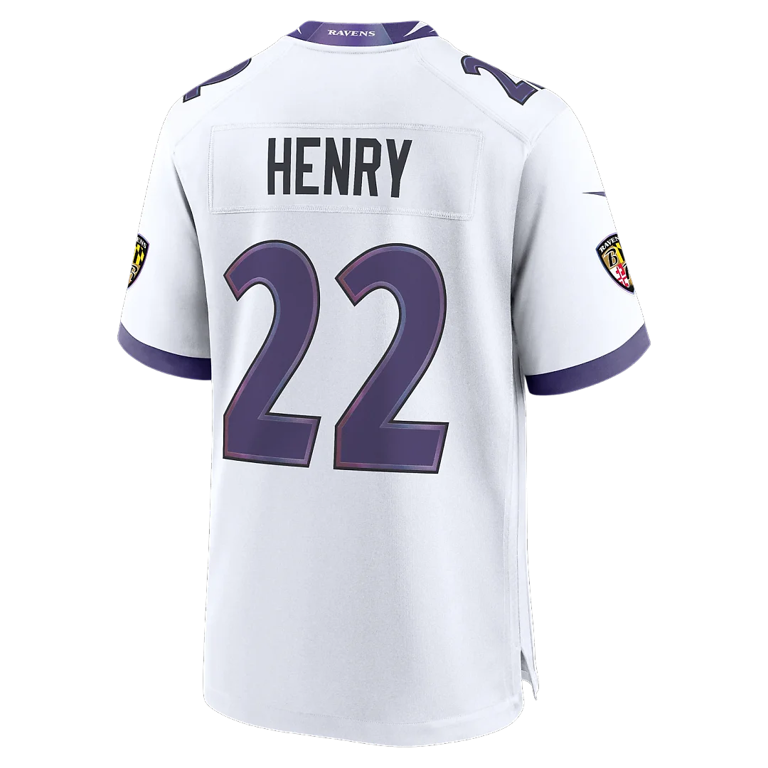 Zennovawear Derrick Henry Baltimore Ravens Game Jersey - White