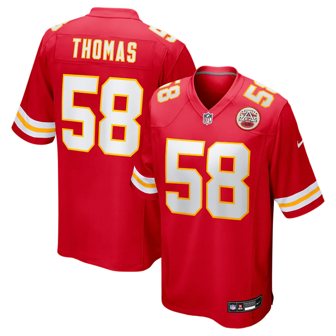 Zennovawear Derrick Thomas Kansas City Chiefs Game Retired Player Jersey - Red
