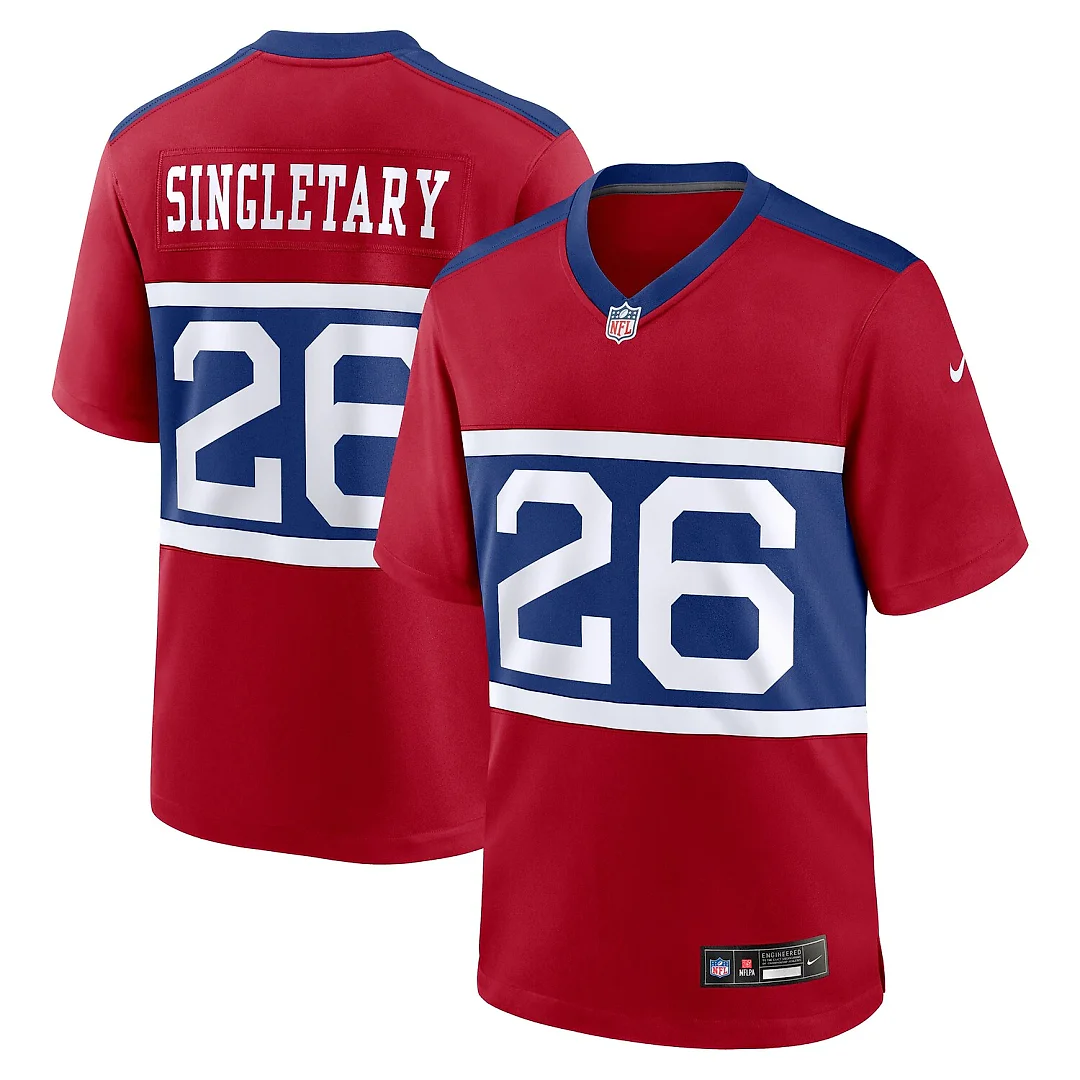 Zennovawear Devin Singletary New York Giants Alternate Player Game Jersey - Century Red