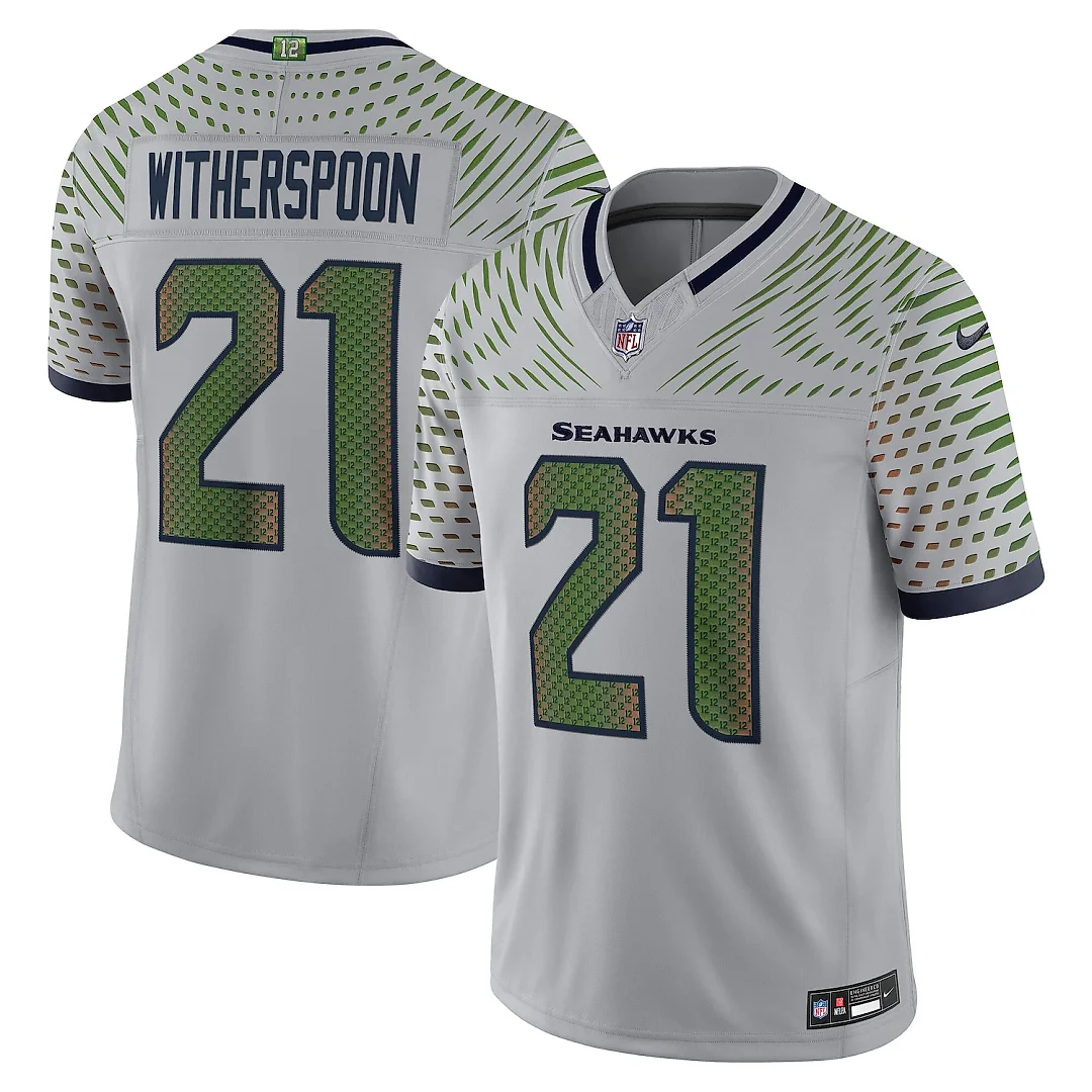 Zennovawear Devon Witherspoon Seattle Seahawks 2025 Rivalries Collection Stitched Limited Jersey - Wolf Gray