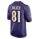 Zennovawear Devontez Walker Baltimore Ravens Team Game Jersey - Purple