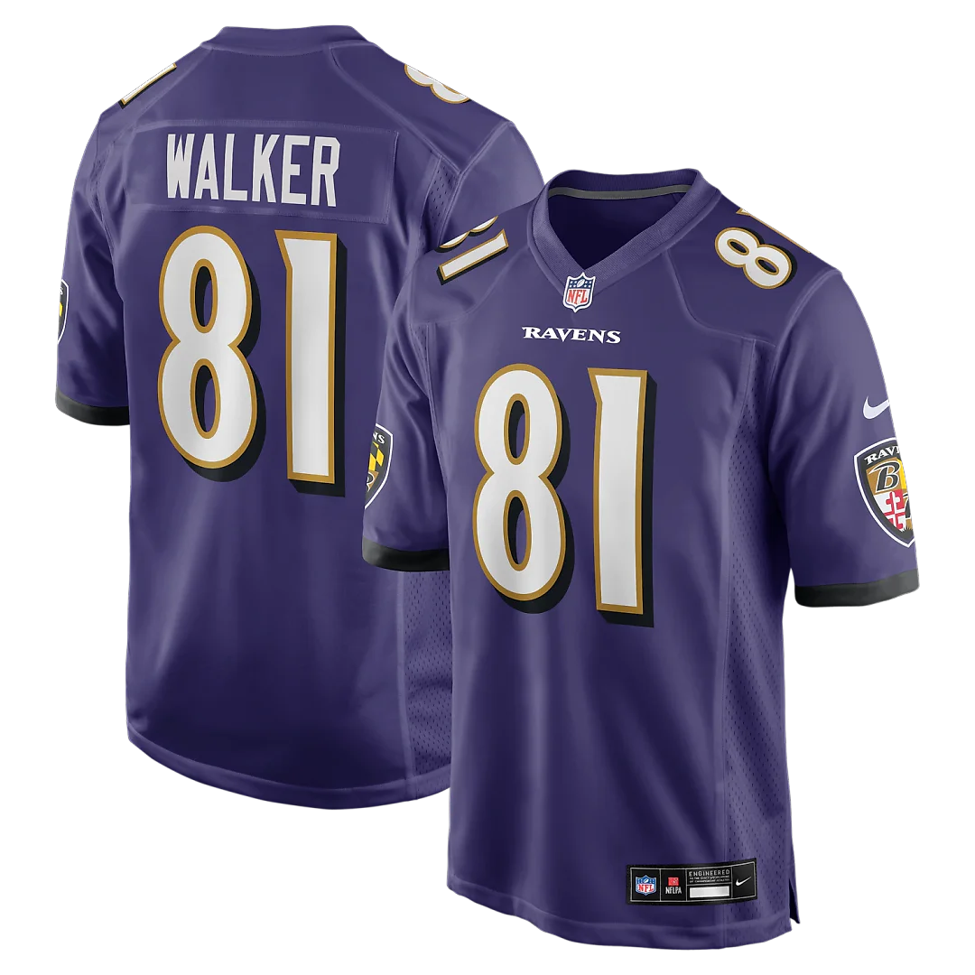 Zennovawear Devontez Walker Baltimore Ravens Team Game Jersey - Purple
