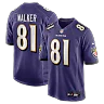 Zennovawear Devontez Walker Baltimore Ravens Team Game Jersey - Purple
