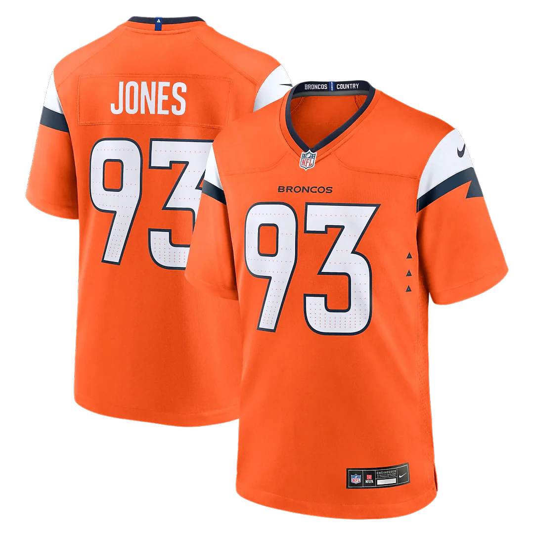 Zennovawear D.J. Jones Denver Broncos Team Game Jersey - Orange