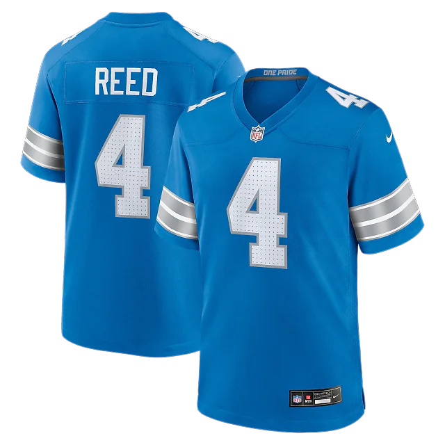 Zennovawear D.J. Reed Detroit Lions Team Game Jersey - Blue