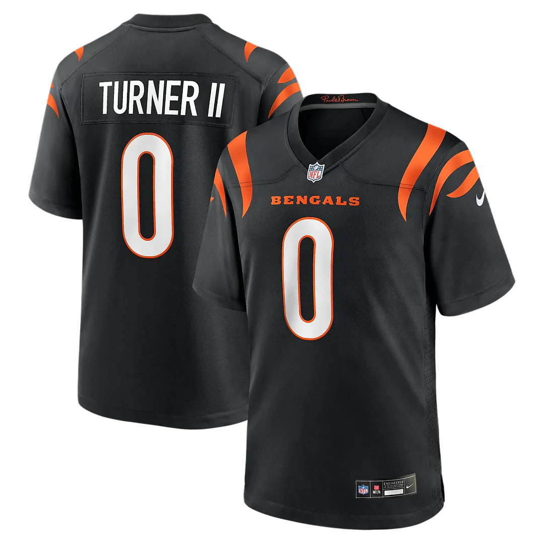 Zennovawear DJ Turner II Cincinnati Bengals Team Game Jersey - Black