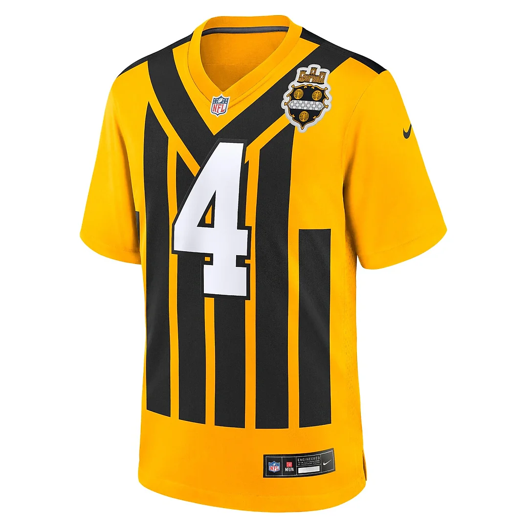 Zennovawear DK Metcalf Pittsburgh Steelers Alternate 1933 Throwback Game Jersey - Gold