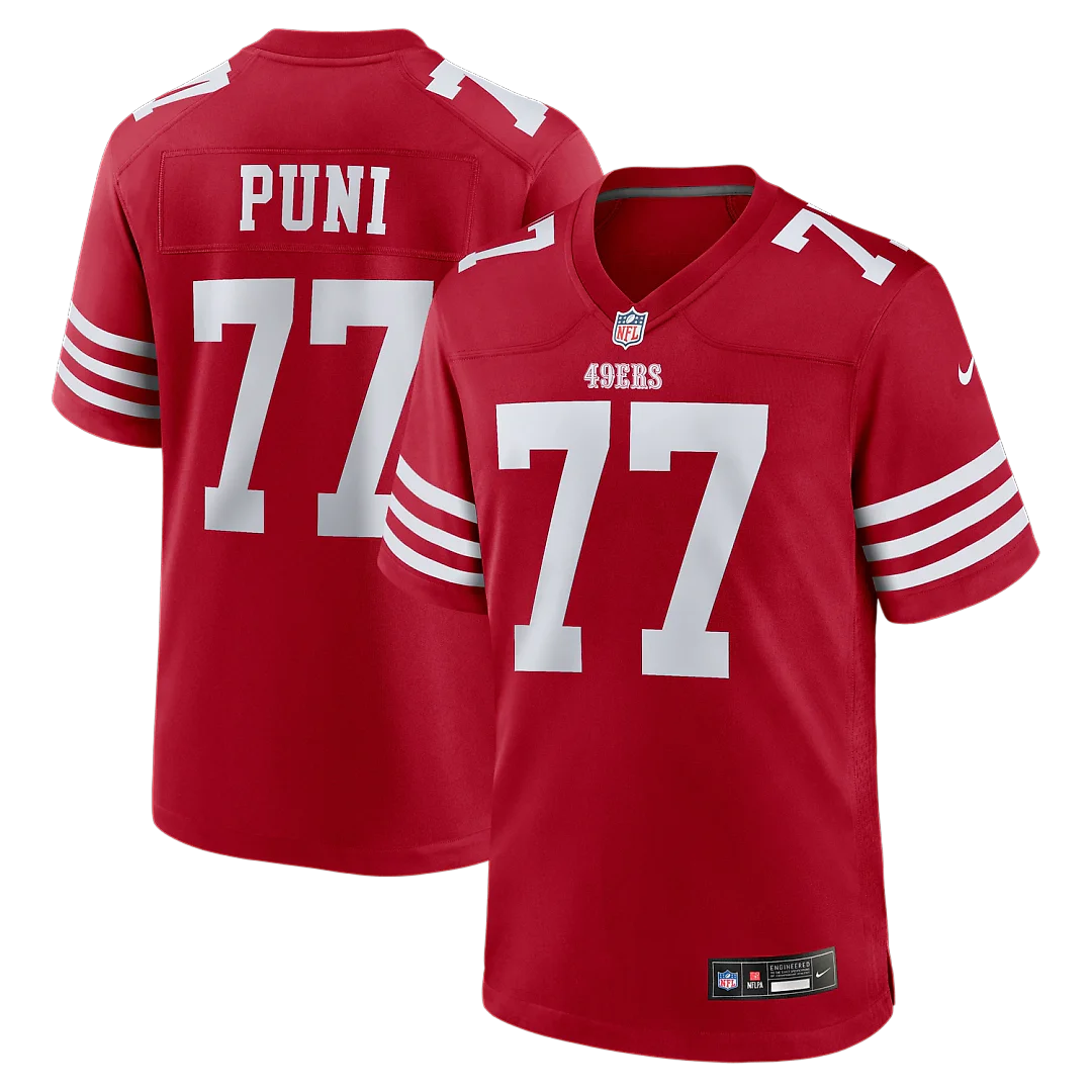 Zennovawear Dominick Puni San Francisco 49ers Team Game Jersey - Scarlet