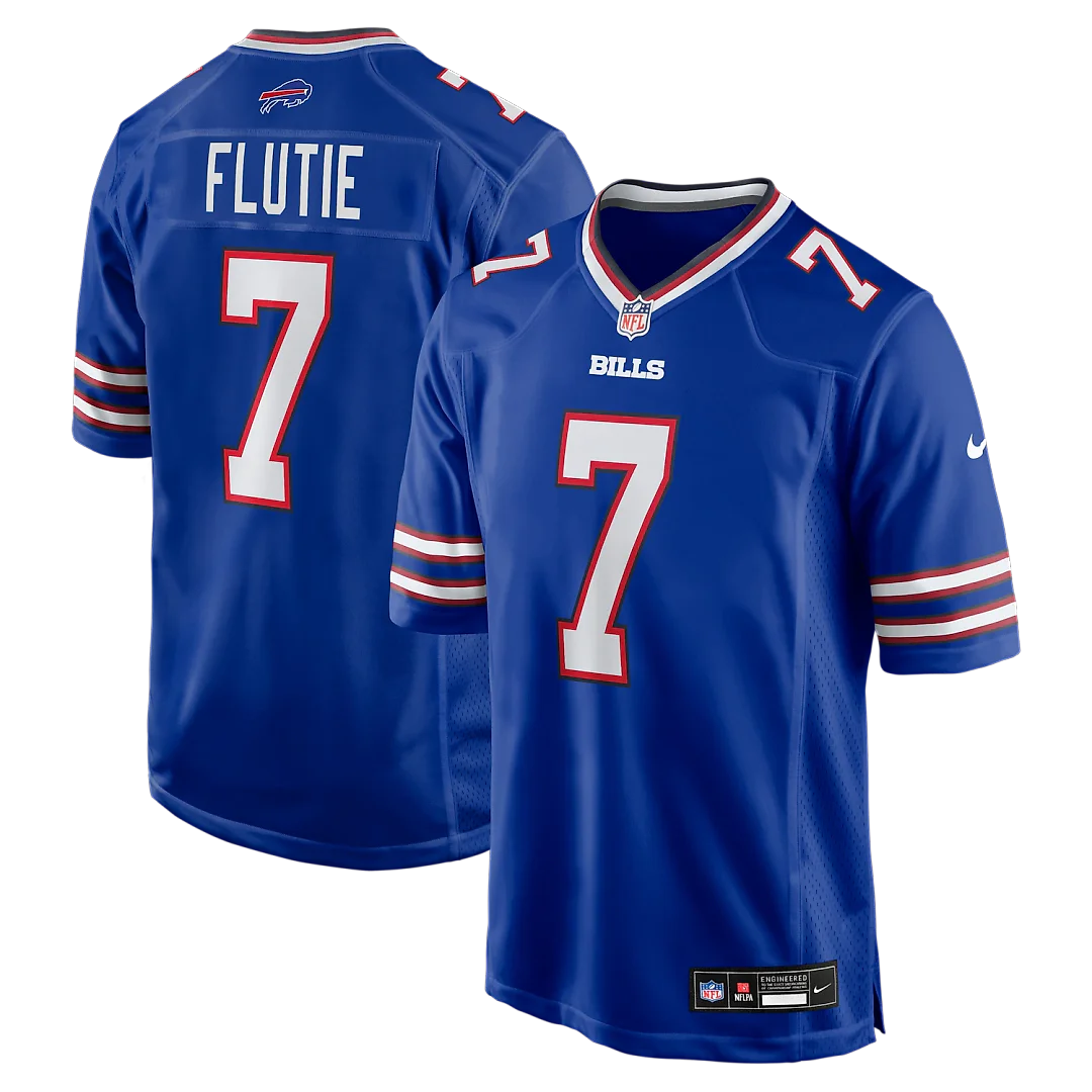 Zennovawear Doug Flutie Buffalo Bills Game Retired Player Jersey - Royal