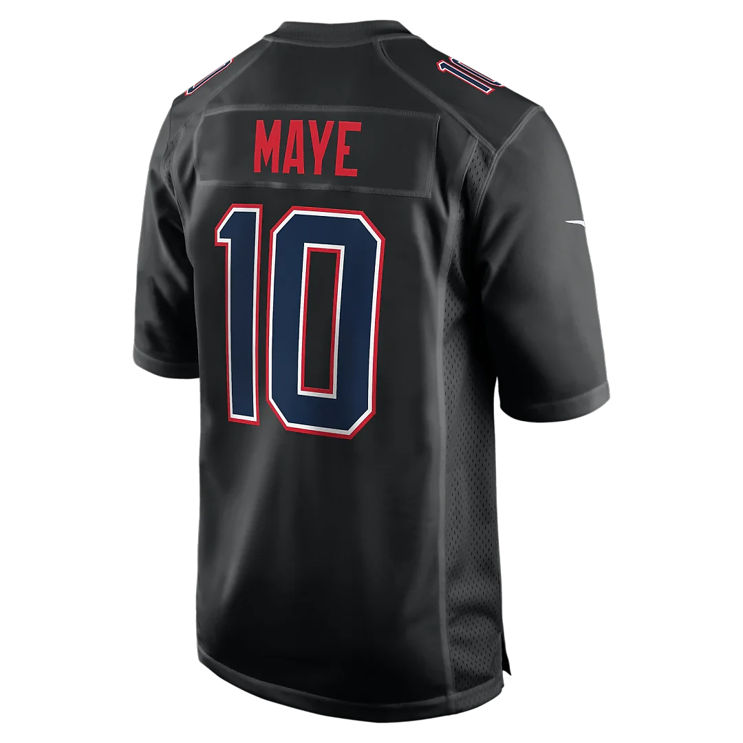 Zennovawear Drake Maye New England Patriots Game Jersey - Carbon Black