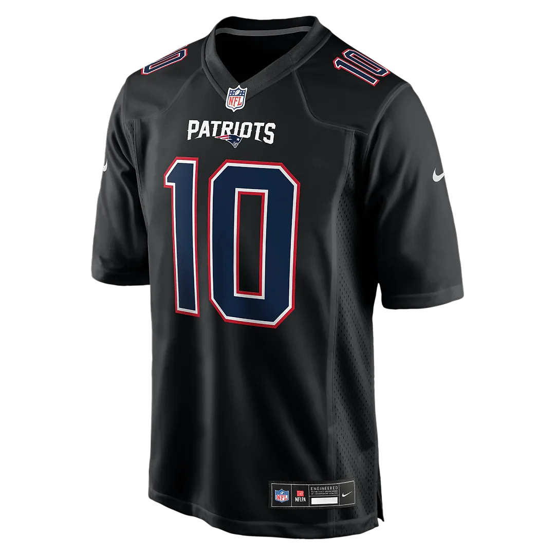 Zennovawear Drake Maye New England Patriots Fashion Game Jersey - Carbon Black