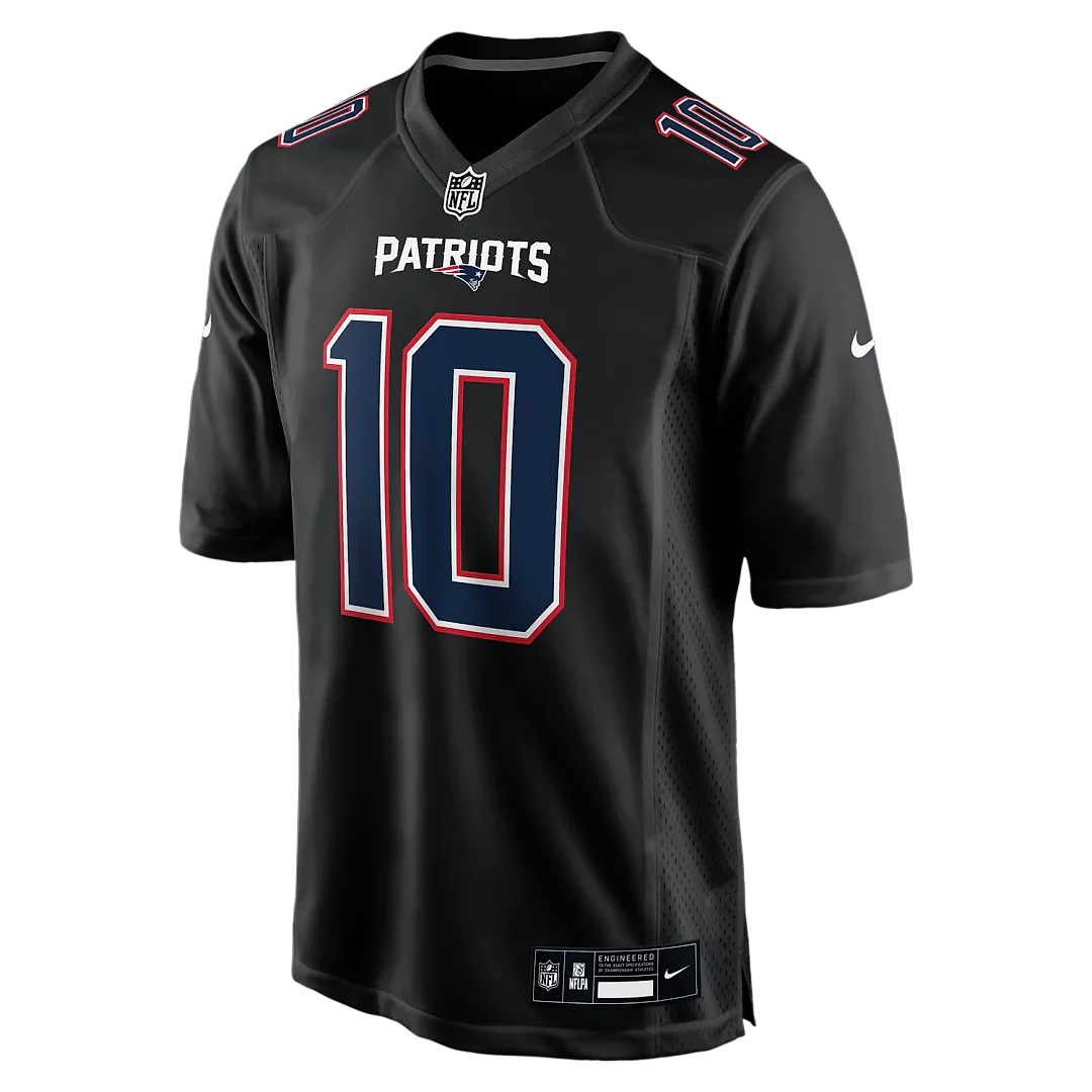 Zennovawear Drake Maye New England Patriots Game Jersey - Carbon Black