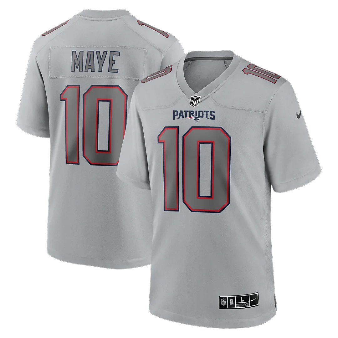 Zennovawear Drake Maye New England Patriots Atmosphere Fashion Game Jersey - Gray