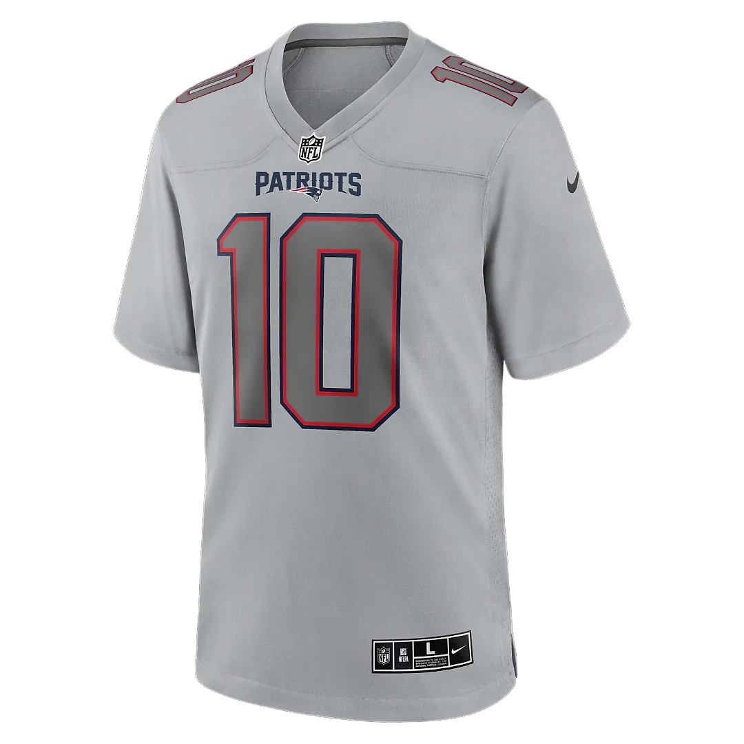 Zennovawear Drake Maye New England Patriots Atmosphere Fashion Game Jersey - Gray