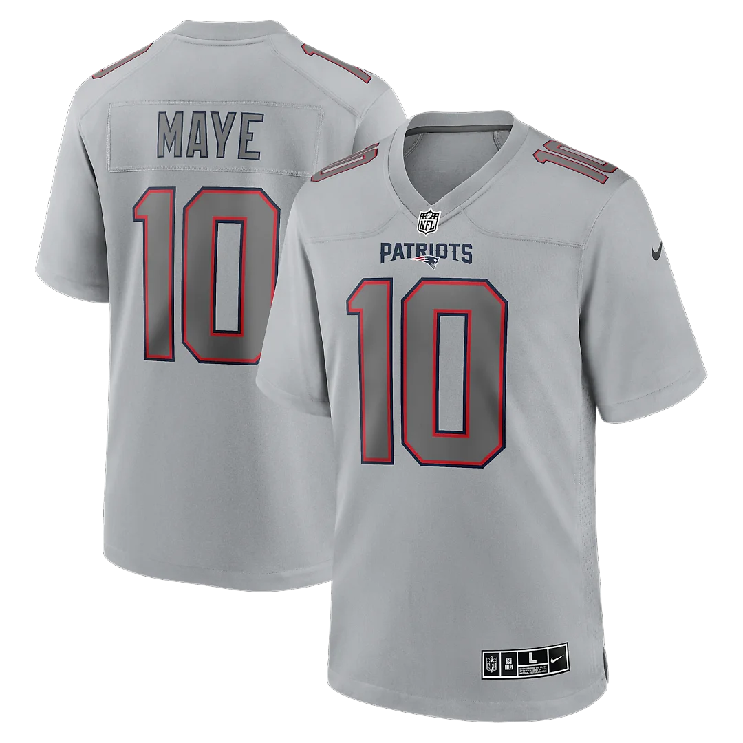Zennovawear Drake Maye New England Patriots Atmosphere Fashion Game Jersey - Gray