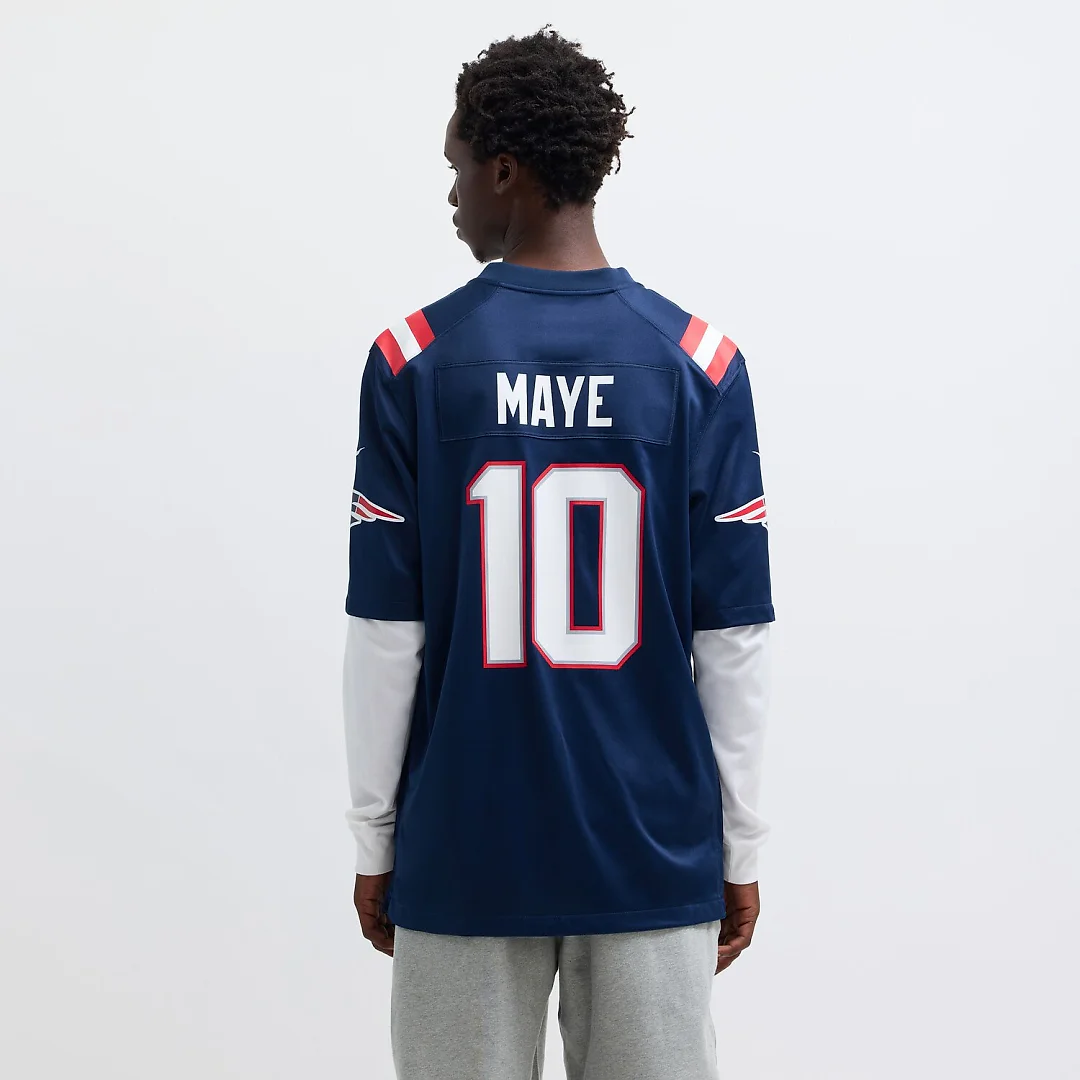 Zennovawear Drake Maye New England Patriots Player Game Jersey - Navy