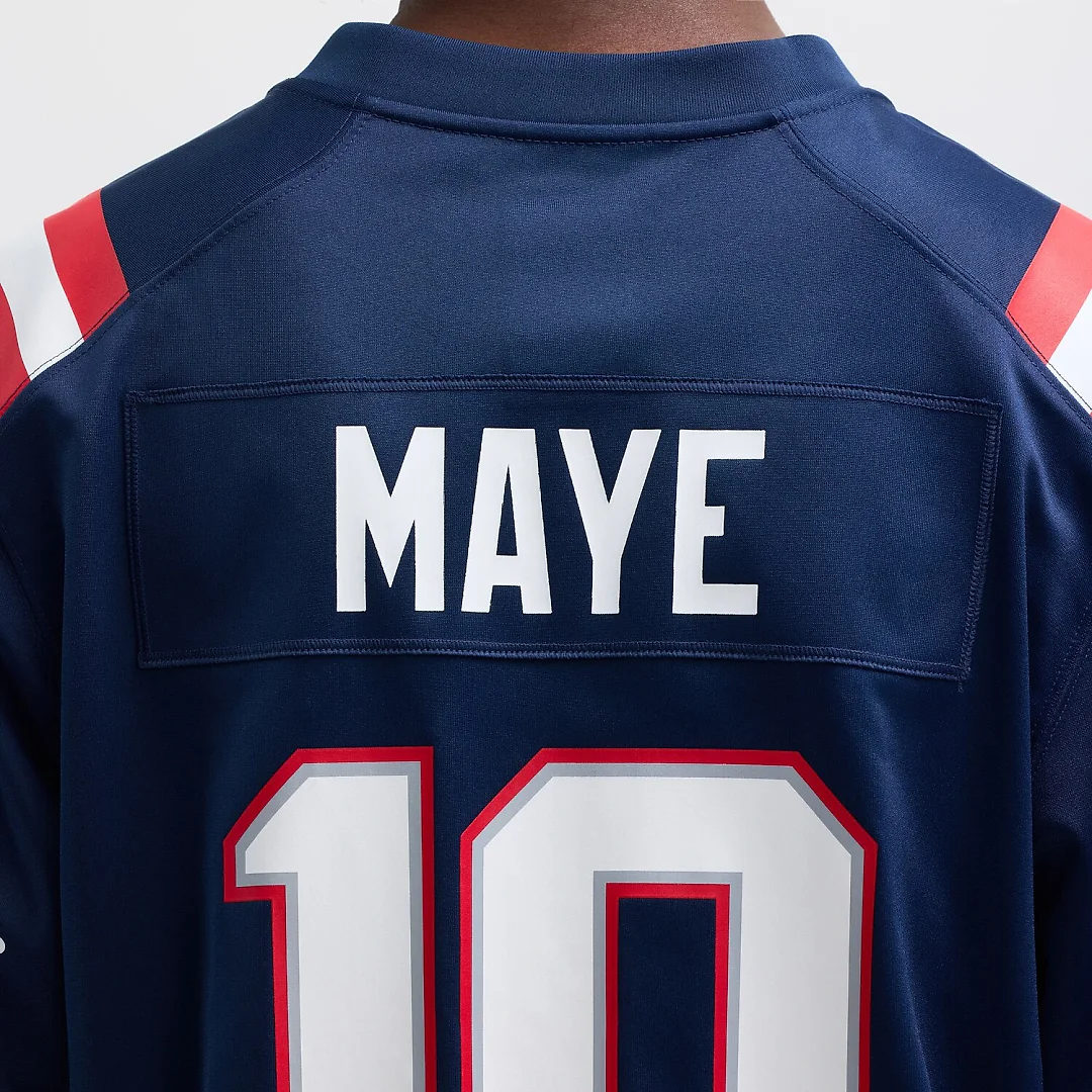 Zennovawear Drake Maye New England Patriots Player Game Jersey - Navy