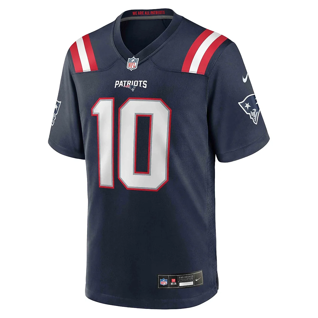 Zennovawear Drake Maye New England Patriots Player Game Jersey - Navy