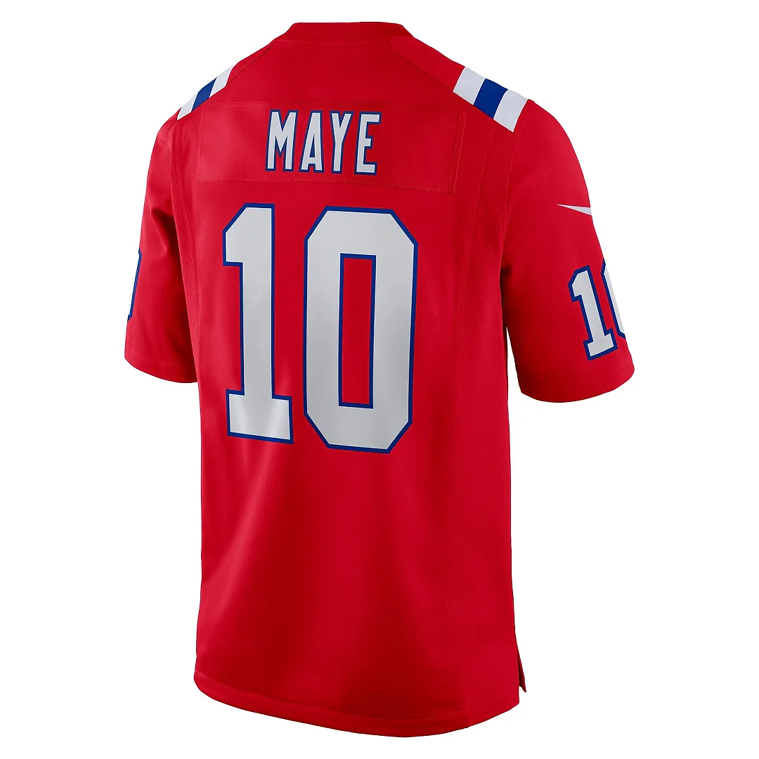Zennovawear Drake Maye New England Patriots Player Game Jersey - Red
