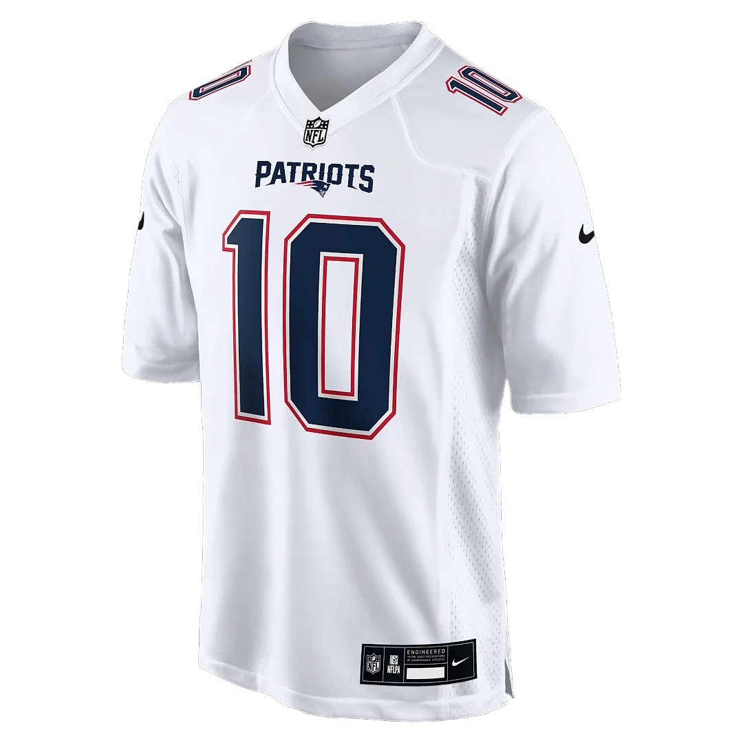 Zennovawear Drake Maye New England Patriots Game Jersey - Tundra White