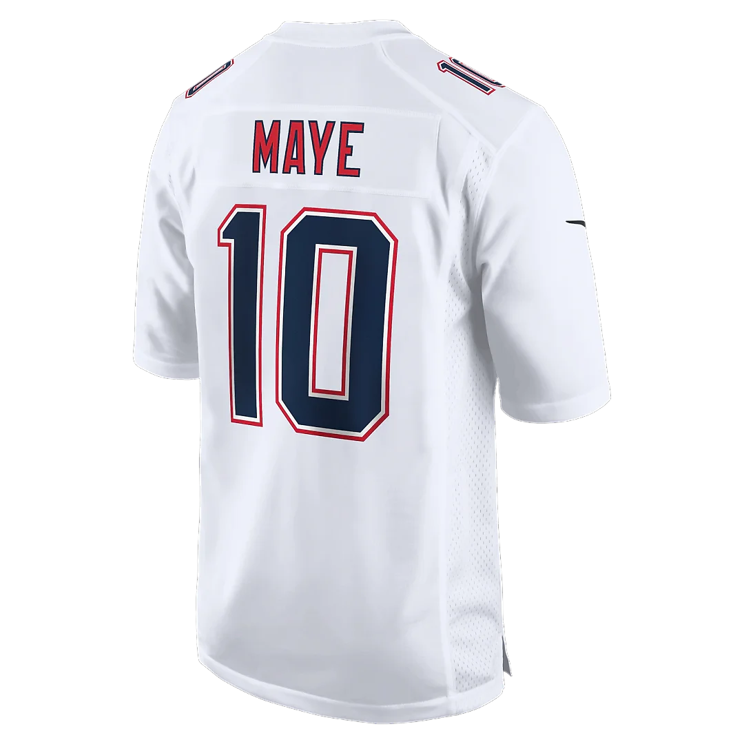 Zennovawear Drake Maye New England Patriots Game Jersey - Tundra White