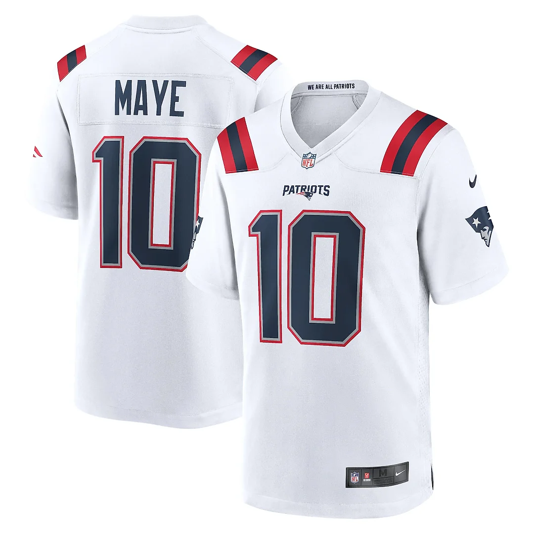 Zennovawear Drake Maye New England Patriots Player Game Jersey - White