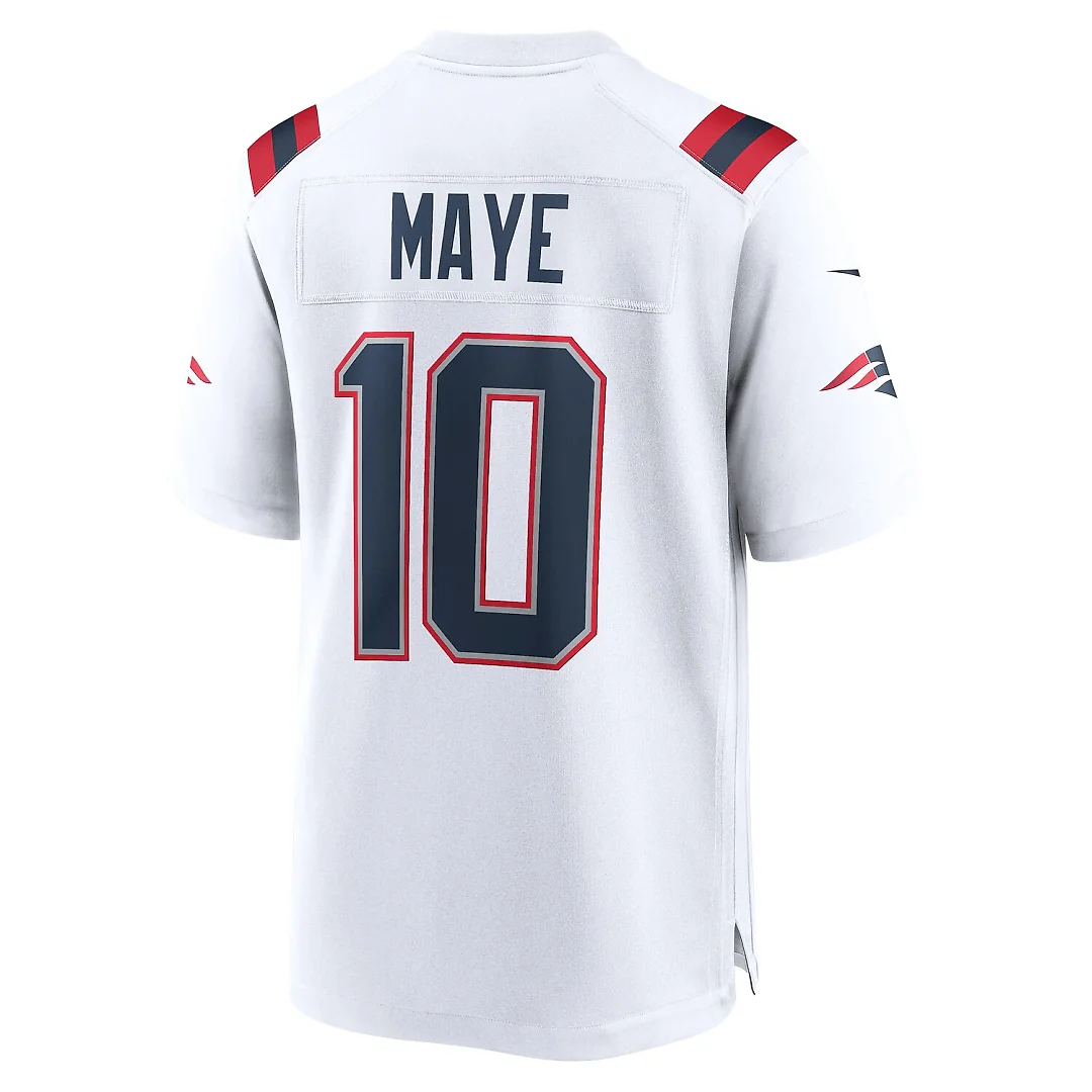 Zennovawear Drake Maye New England Patriots Player Game Jersey - White
