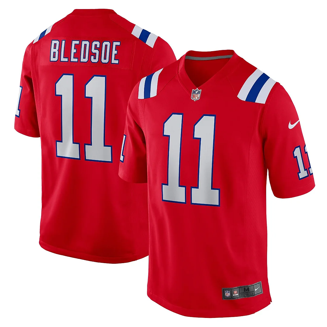 Zennovawear Drew Bledsoe New England Patriots Retired Player Alternate Game Jersey - Red