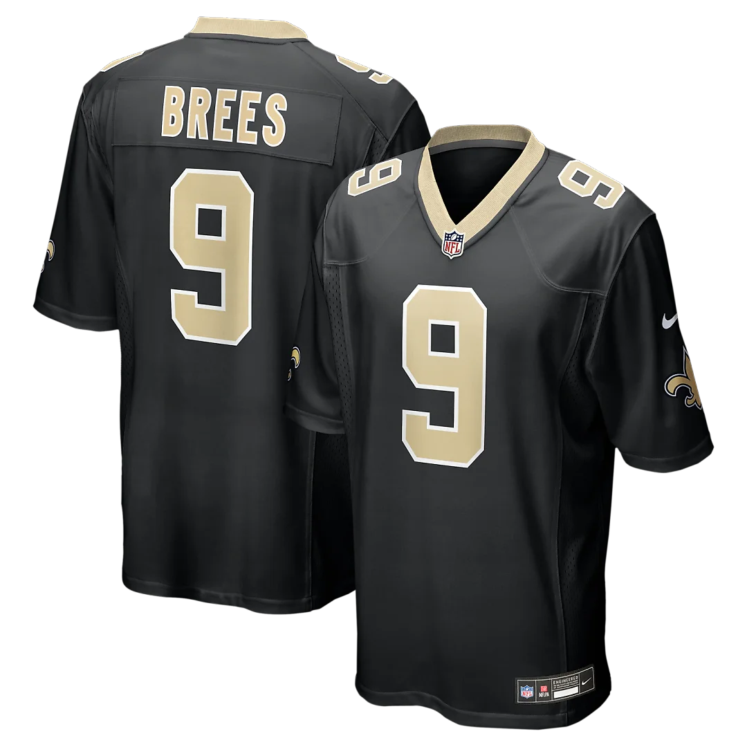 Zennovawear Drew Brees New Orleans Saints Team Game Jersey - Black