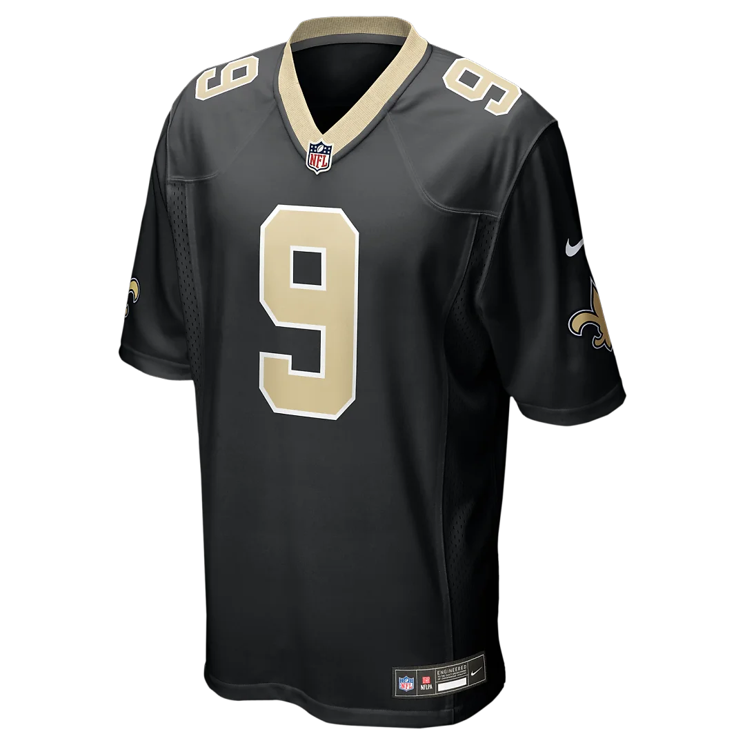 Zennovawear Drew Brees New Orleans Saints Team Game Jersey - Black