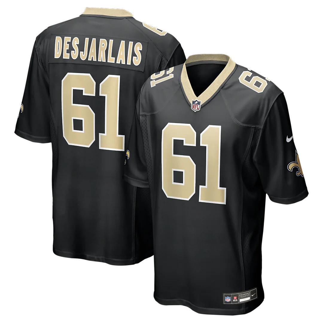 Zennovawear Drew Desjarlais New Orleans Saints Game Player Jersey - Black