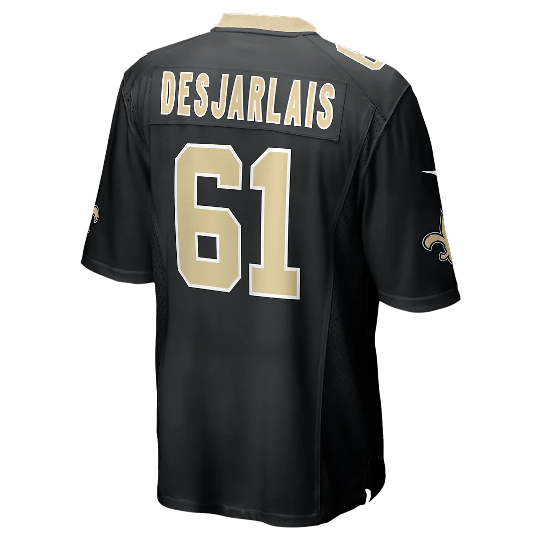 Zennovawear Drew Desjarlais New Orleans Saints Game Player Jersey - Black