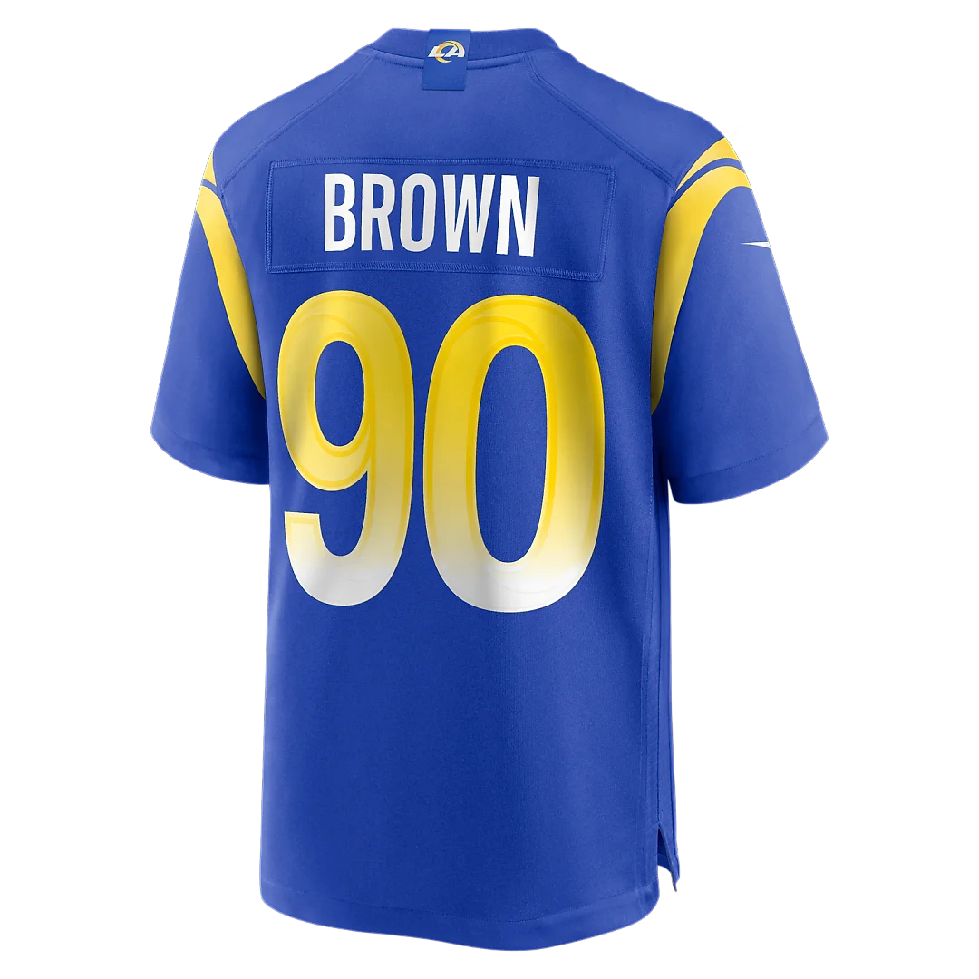 Zennovawear Earnest Brown IV Los Angeles Rams Team Game Jersey - Royal
