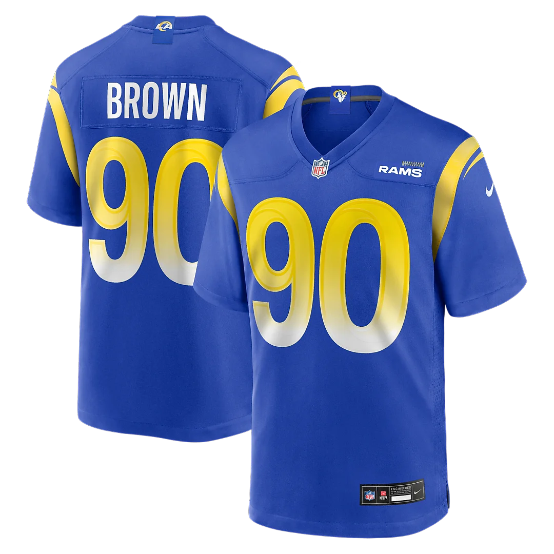 Zennovawear Earnest Brown IV Los Angeles Rams Team Game Jersey - Royal