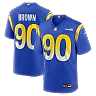 Zennovawear Earnest Brown IV Los Angeles Rams Team Game Jersey - Royal