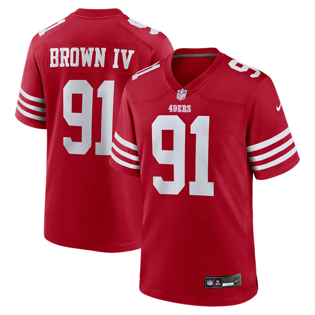 Zennovawear Earnest Brown IV San Francisco 49ers Team Game Jersey - Scarlet
