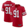 Zennovawear Earnest Brown IV San Francisco 49ers Team Game Jersey - Scarlet