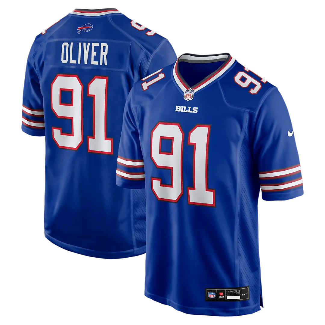 Zennovawear Ed Oliver Buffalo Bills Team Game Player Jersey - Royal