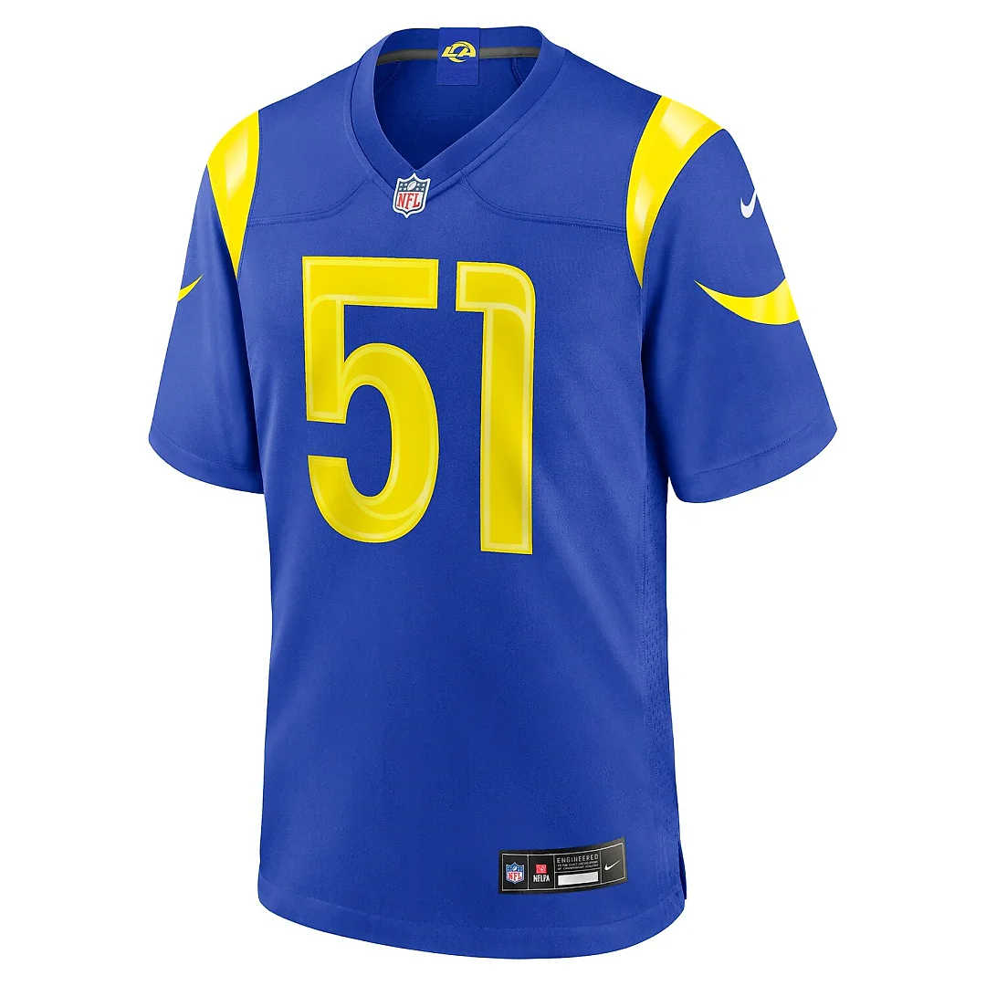 Zennovawear Eddie Walls III Los Angeles Rams Game Jersey - Royal