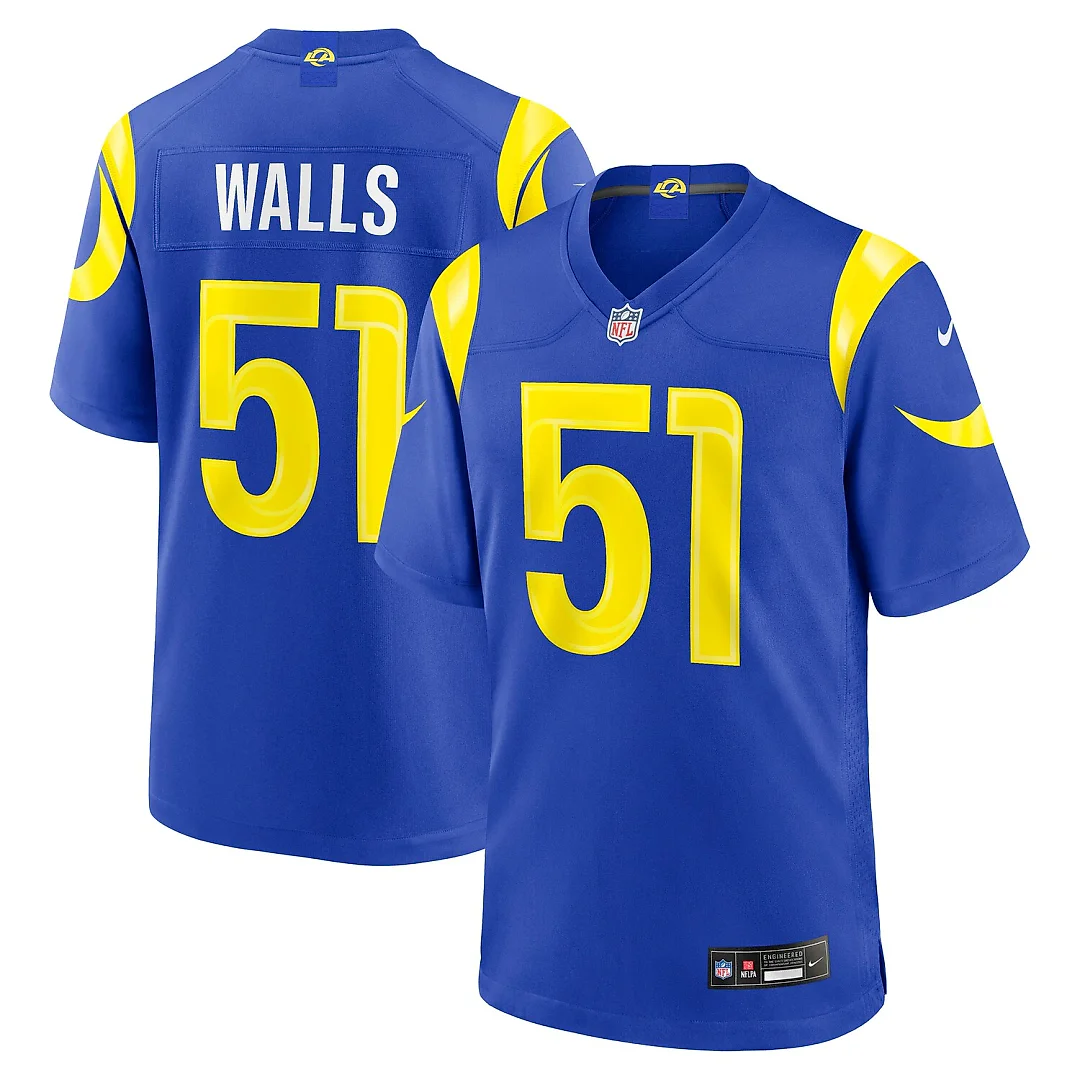 Zennovawear Eddie Walls III Los Angeles Rams Game Jersey - Royal