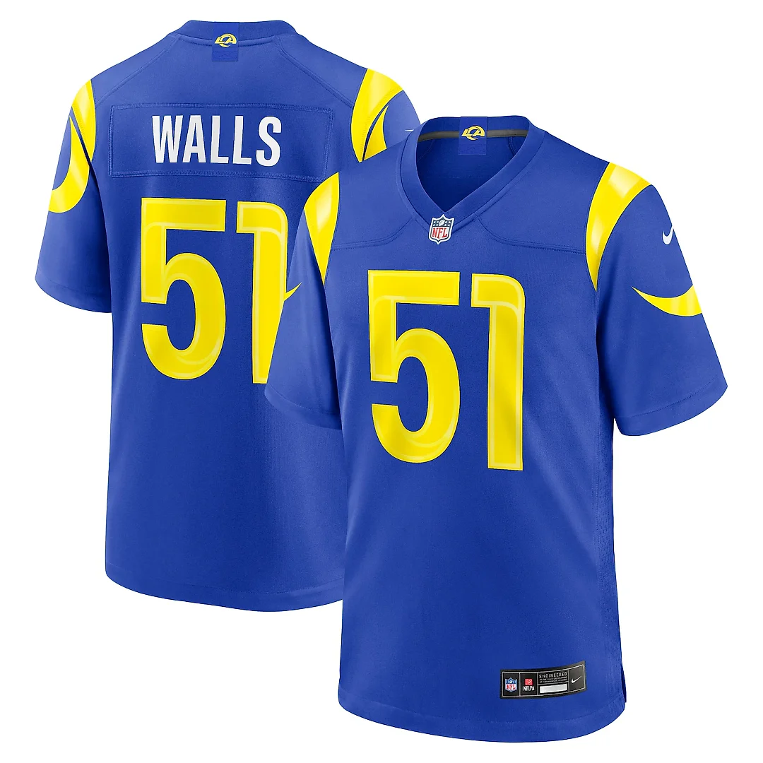 Zennovawear Eddie Walls III Los Angeles Rams Game Jersey - Royal