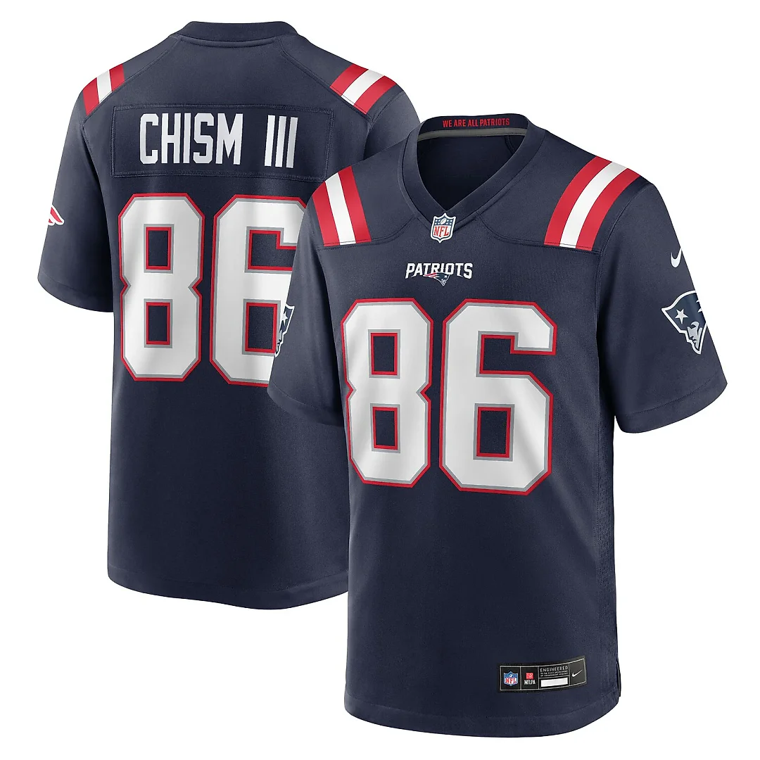 Zennovawear Efton Chism III New England Patriots Team Game Jersey - Navy