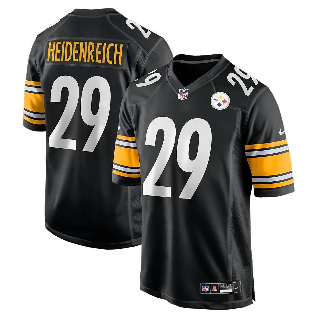 Zennovawear Eli Heidenreich Pittsburgh Steelers Team Game Jersey - Black