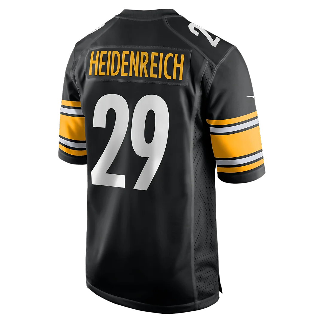 Zennovawear Eli Heidenreich Pittsburgh Steelers Team Game Jersey - Black